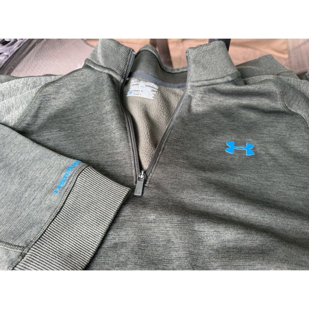 Under Armour ColdGear Men's 2XL Big & Tall Green 1/4 Zip Mock Neck Pullover - Picture 7 of 10